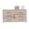 Tuhome Hms 6 Drawer Double Dresser, Four Legs, Superior Top, Six Drawers, Light Gray CZB7666 - alternate 2